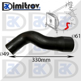 Маркуч радиатор Ø 49 х Ø 61 х 330 mm Komatsu WB93R